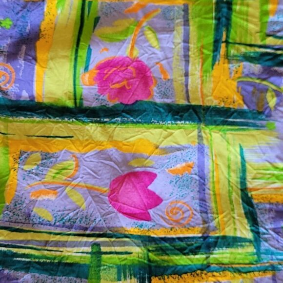 VINTAGE HAWAII NEON BRIGHT FLORAL SLIT HAWAIIAN PINK YELLOW MAXI DRESS XS SMALL - Picture 16 of 16